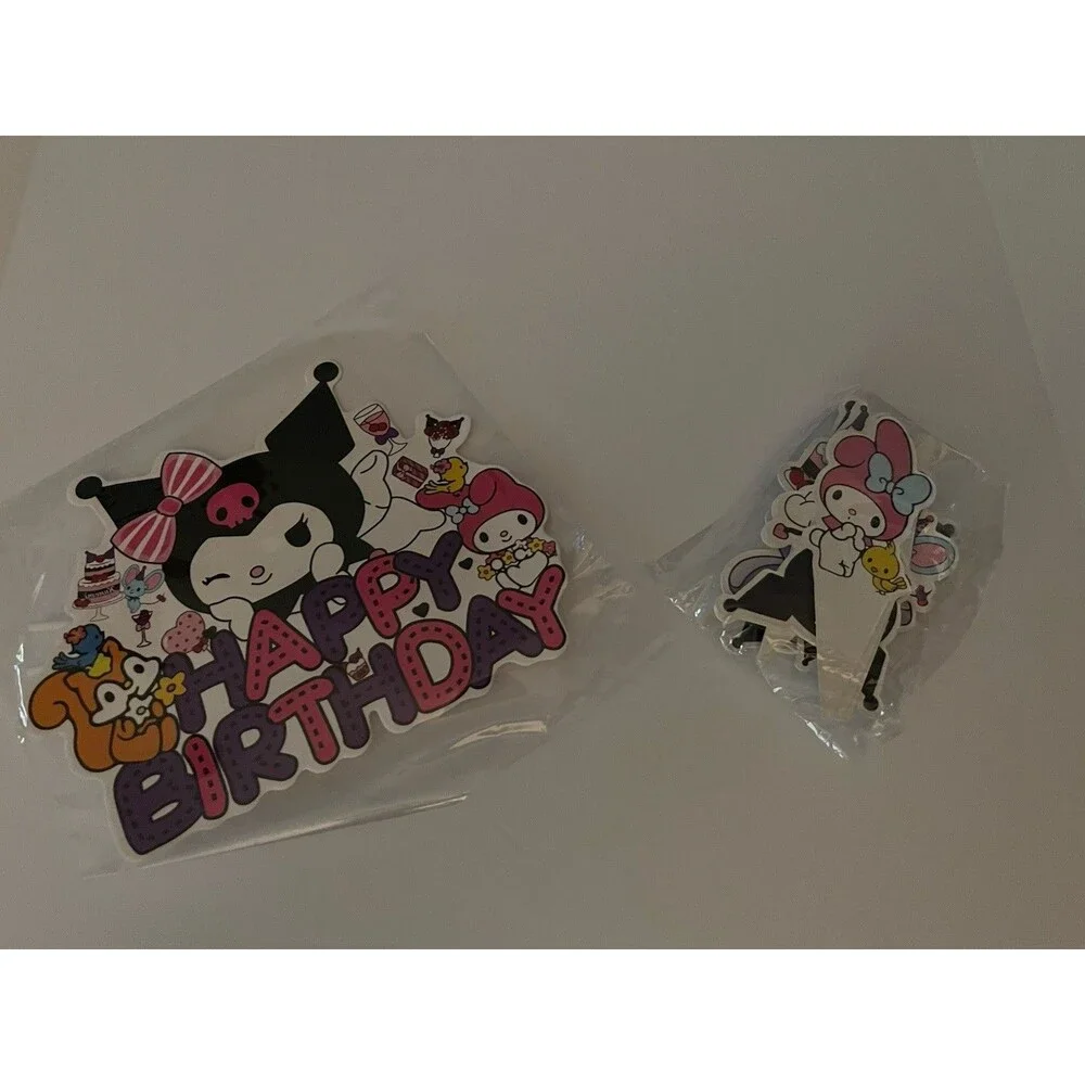 Kawaii Sanrio Kuromi & My Melody Birthday Party Banner Balloons Cake Toppers Set
